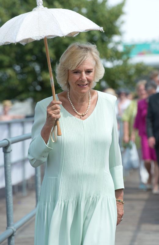 Camilla, Duchess of Cornwall attends the Hampton Court Flower Show **USA ONLY**