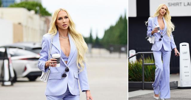 christine quinn grabs a morning starbucks before filming scenes for selling sunset ok