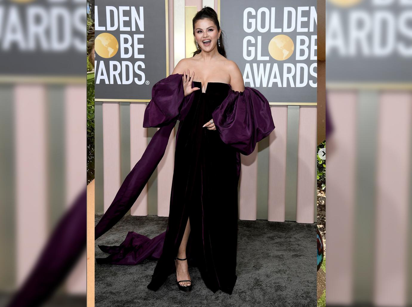 SelenaGomez brings little sister Gracie to the #GoldenGlobes red