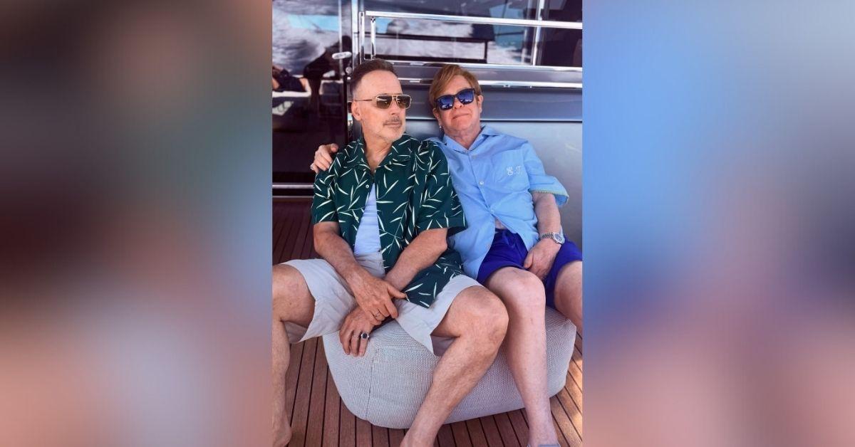 image of Elton John recently spent time on a yacht with David Furnish.