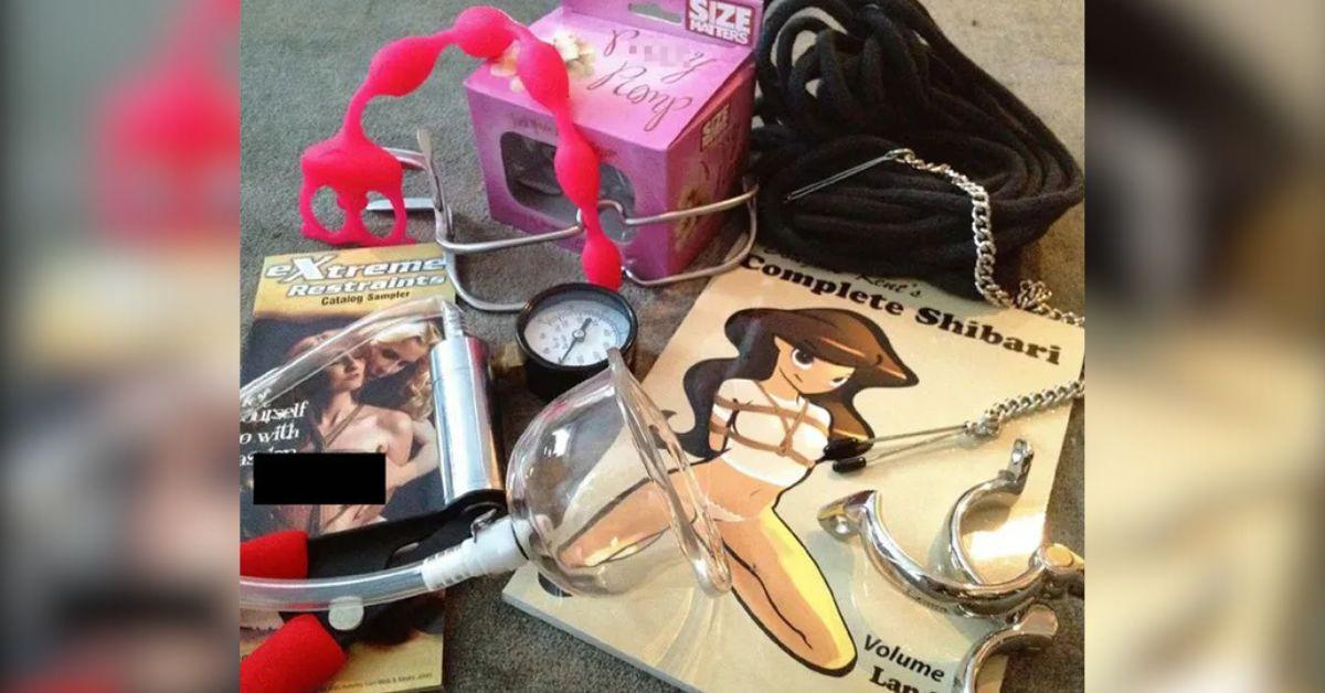 image of Jeffrey Epstein owned as assortment of s-- toys.