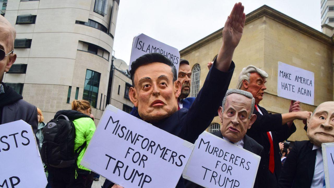 Image of protesters against Donald Trump