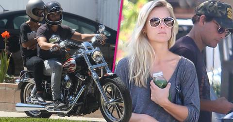 peter facinelli riding motorcycle with mystery blonde