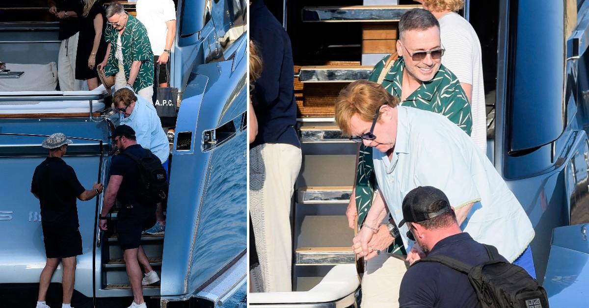Image of Elton John and David Furnish vacationed in France.