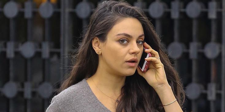 Mila Kunis ends a salon visit with her bulging baby bump