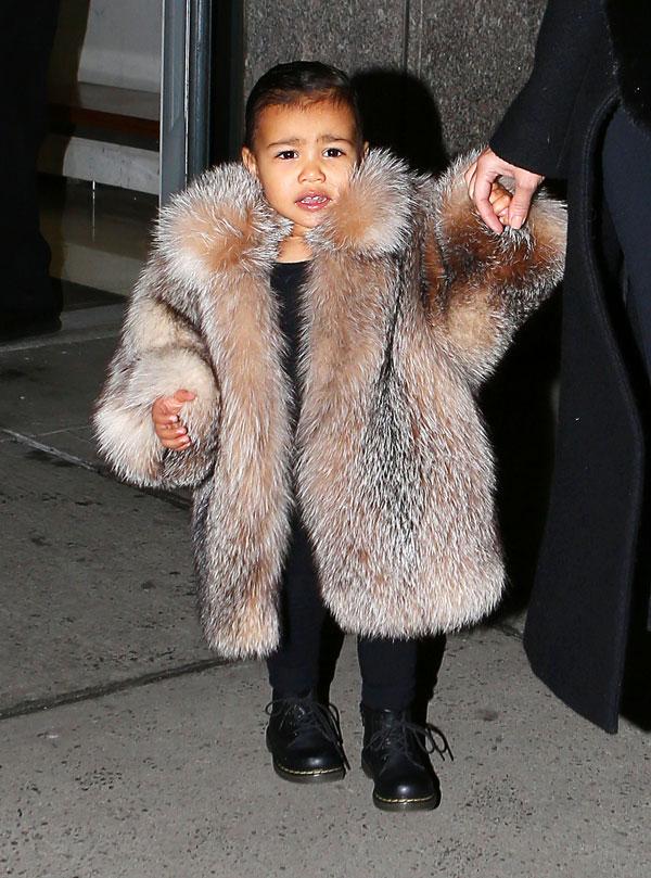 Kim Kardashian’s Daughter North West Rocks Fabulous Fur Coat In New ...