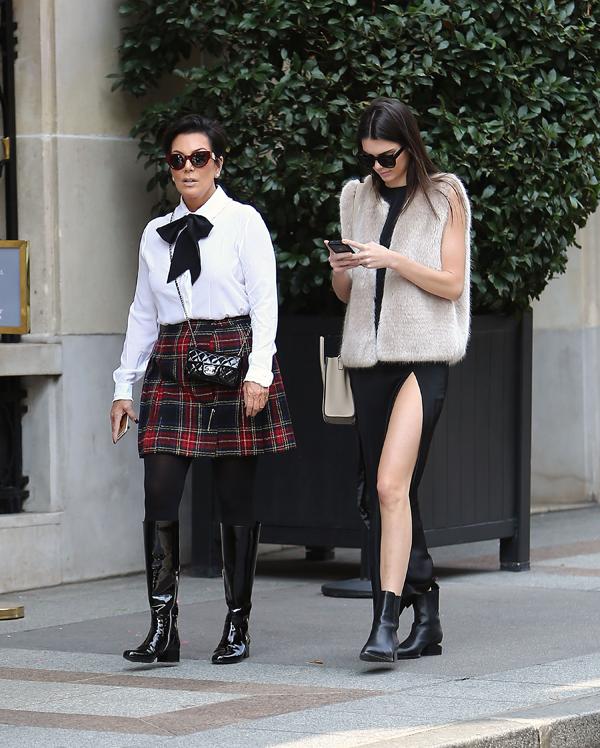 Kris and Kendall Jenner back to lunch, Paris