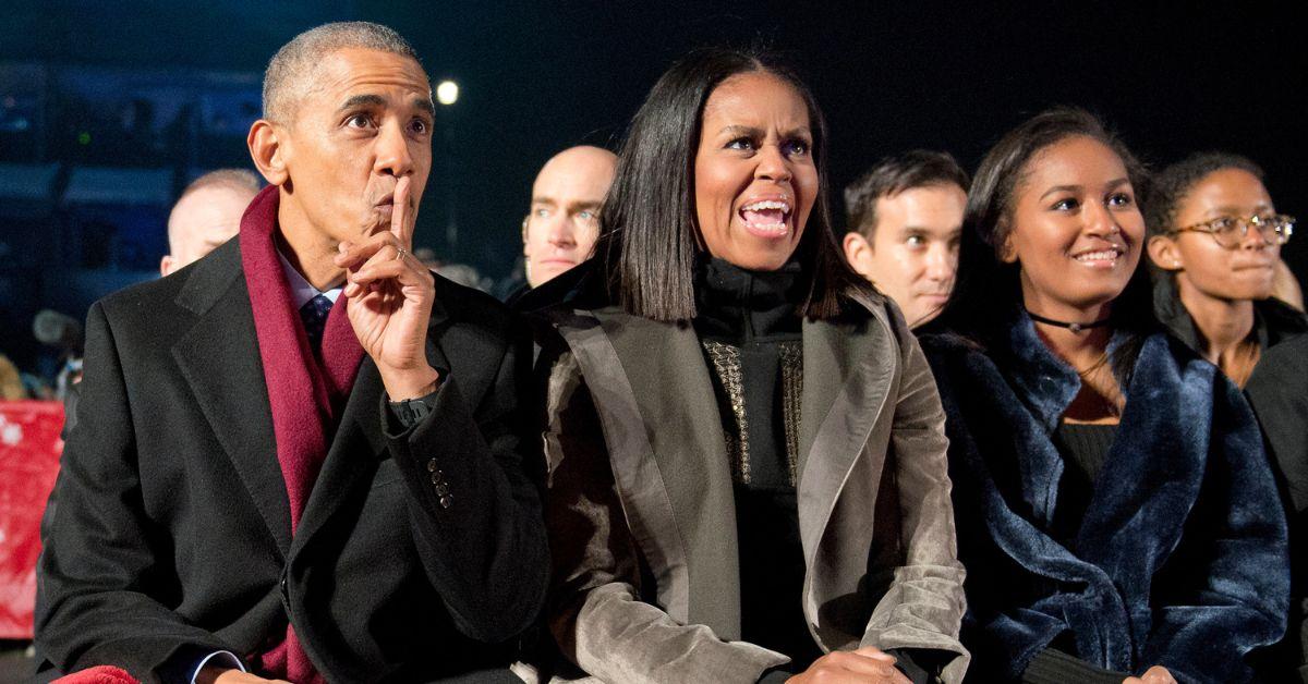 Photo of Barack Obama, Michelle Obama and Sasha Obama