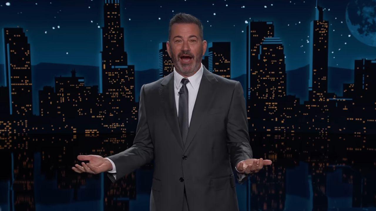 Image of Jimmy Kimmel joked that White House officials were struggling to persuade Donald Trump to support AI safeguards.