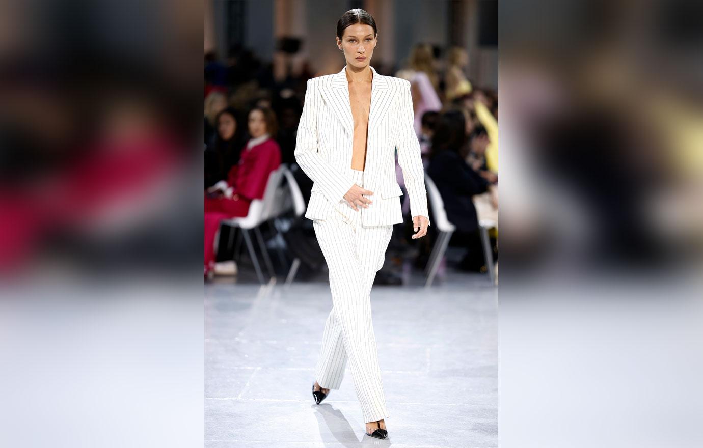 Bella Hadid Goes Braless For Paris Fashion Week Show