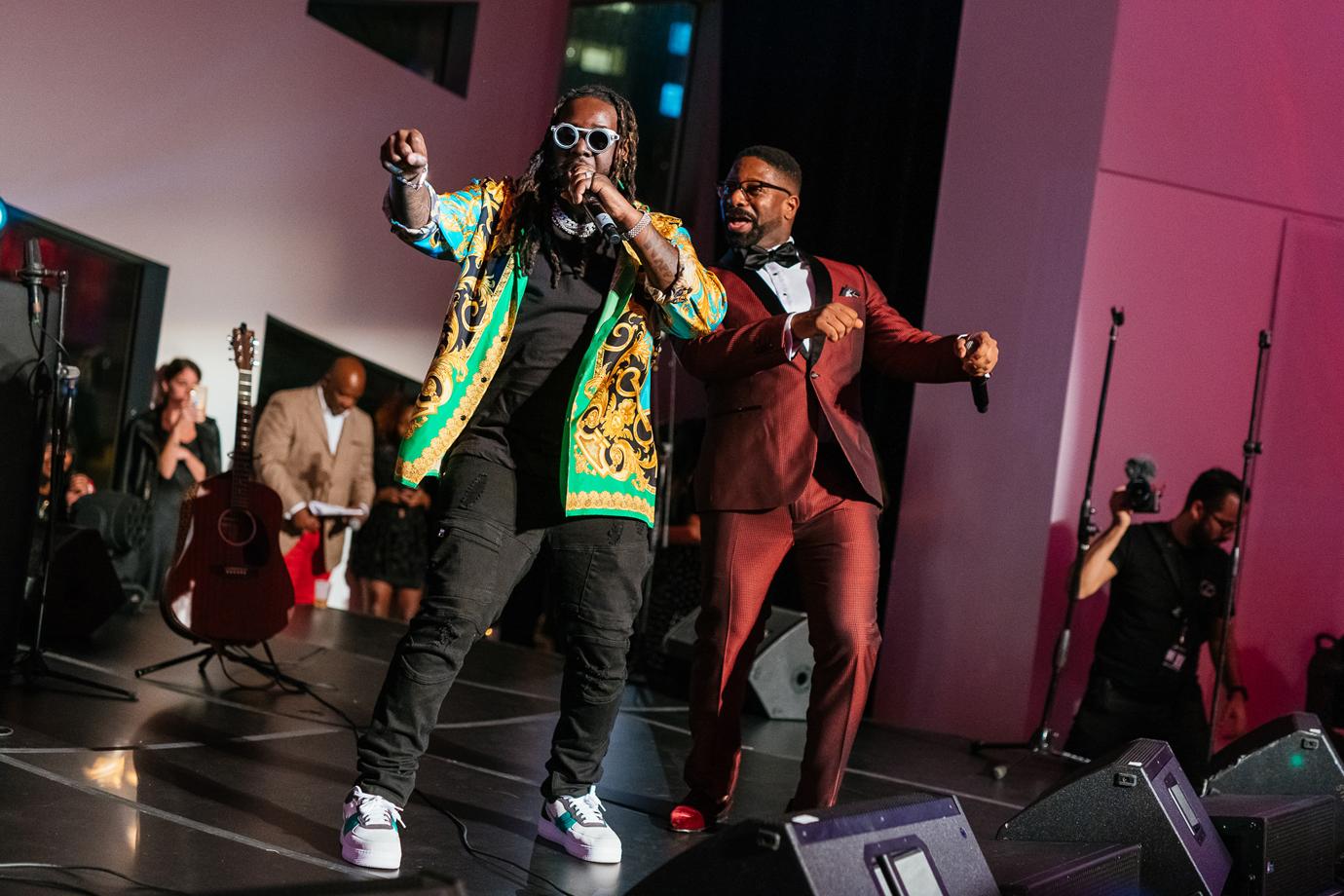 T-Pain and DJ Irie bust a move during an impromptu performance