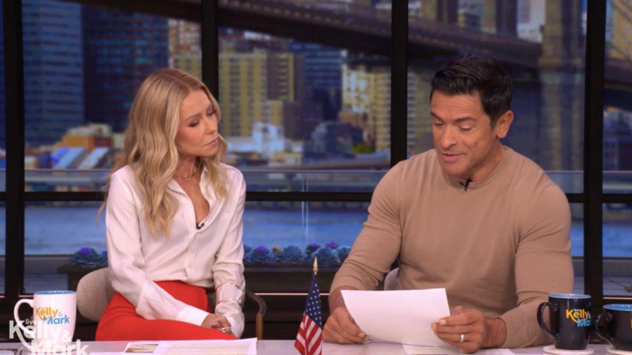 Image of Kelly Ripa explained that Mark Consuelos can be in change of her eulogy. 