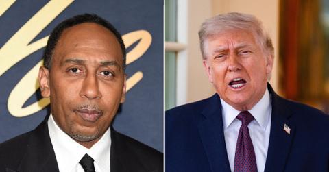 Composite photo of Stephen A. Smith and Donald Trump.