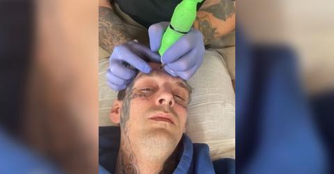 aaron carter covers melanie martin face tattoo butterfly