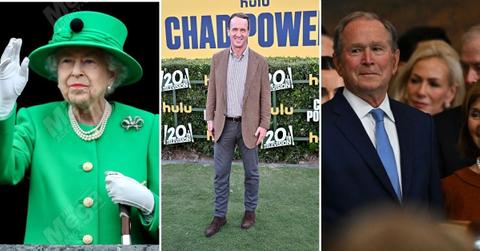 image of George W. Bush and Peyton Manning looked back on an awkward experience when they met Queen Elizabeth.