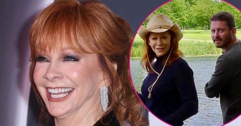 Split photo of Reba McEntire and Brandon Balckstock