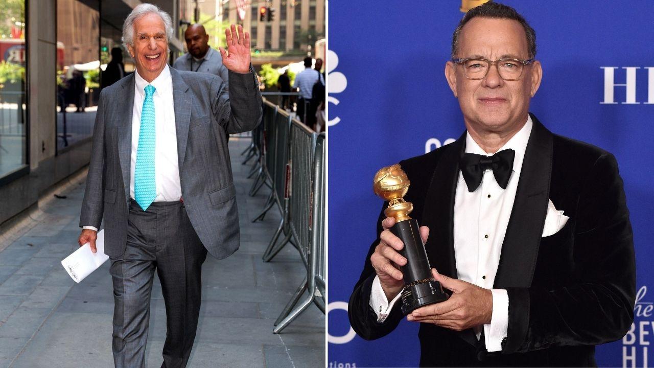 Split photo of Henry Winkler and Tom Hanks