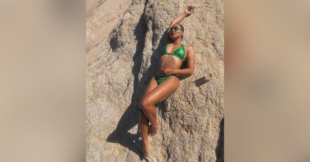 ayesha curry green micro bikini