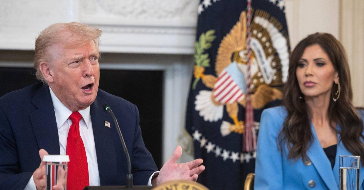 image of Kristi Noem praised Donald Trump for preventing hurricanes.