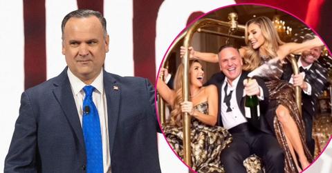 Composite photo of Dan Scavino and an AI-generated video.