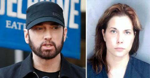 split photo of eminem and kim scott