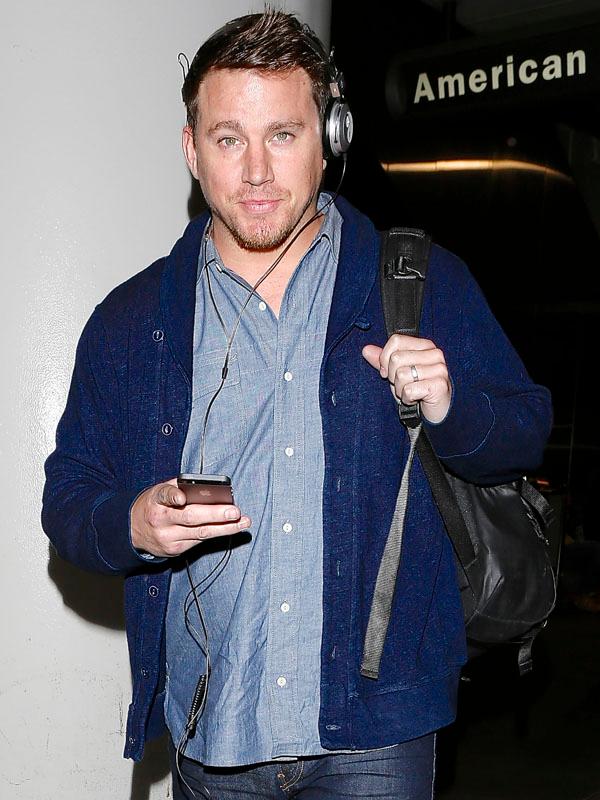 Channing Tatum was seen arriving on a flight at LAX