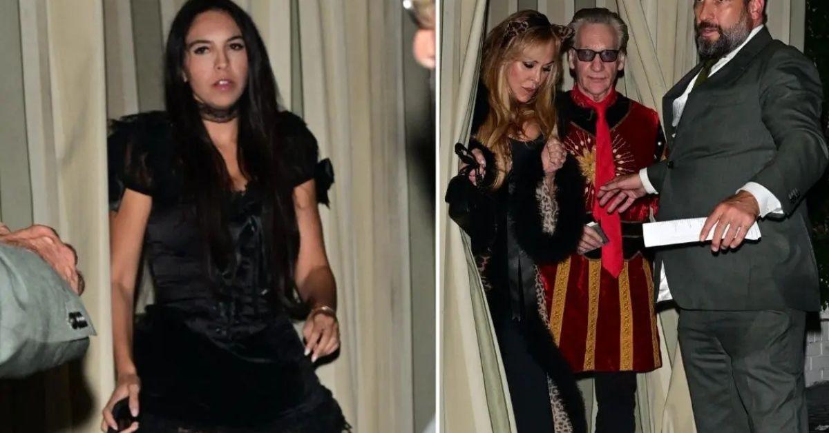 image of Noor Alfallah and Bill Maaher were seen leaving a party together on October 31.