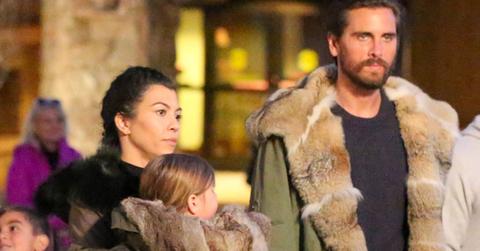 kourtney kardashian scott disick children skiing back together