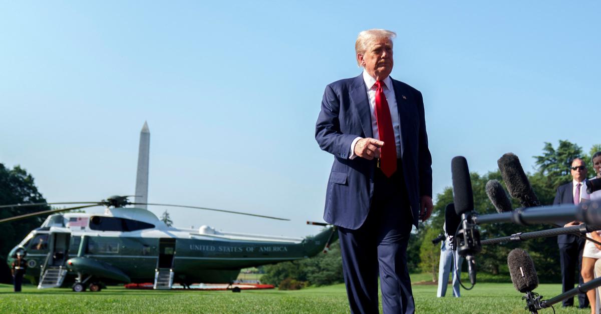 Image of the president could hardly be heard as bagpipes blasted in the background ahead of his meeting in Scotland.