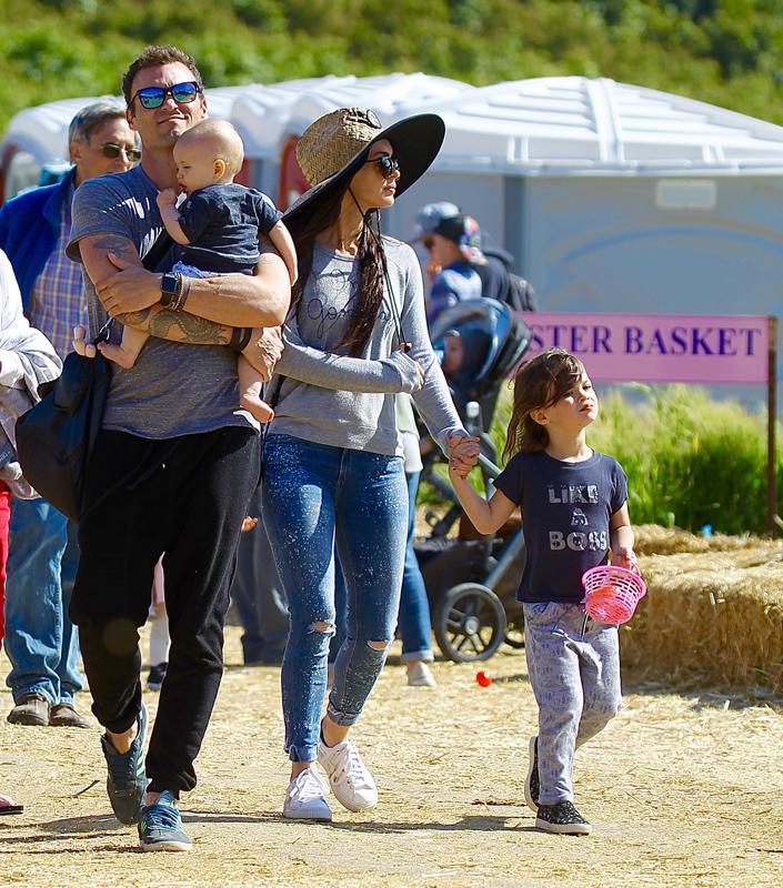 EXCLUSIVE: Megan Fox tand Brian Austin Green take their sons Easter Egg hunting