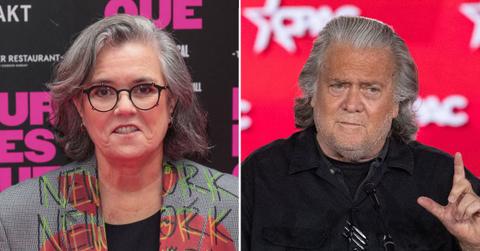 Photo of Rosie O’Donnell and Steve Bannon.