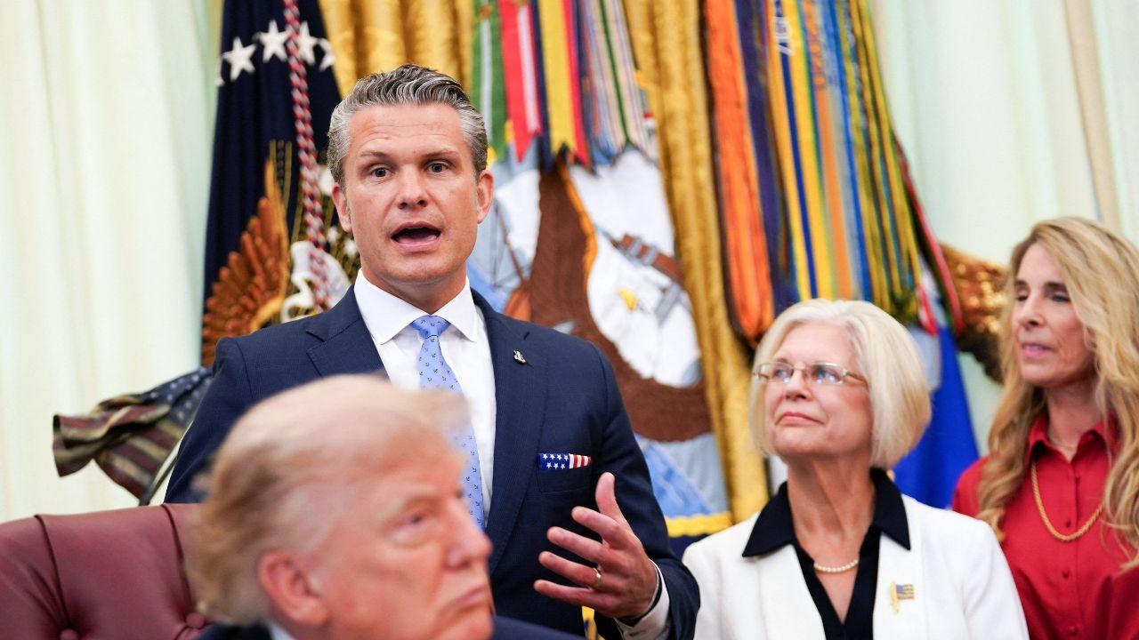 Photo of Hegseth was widely slammed on social media.