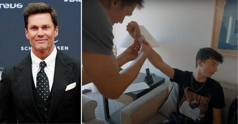 Composite photo of Tom Brady and his son Benjamin.