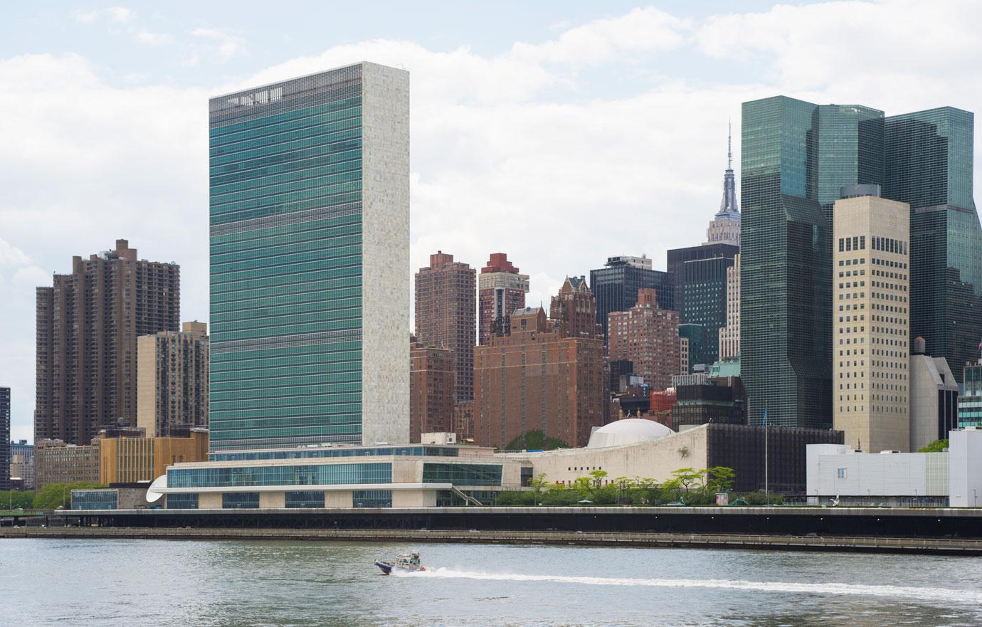 united nations lockdown nypd respond armed man rifle pacing outside