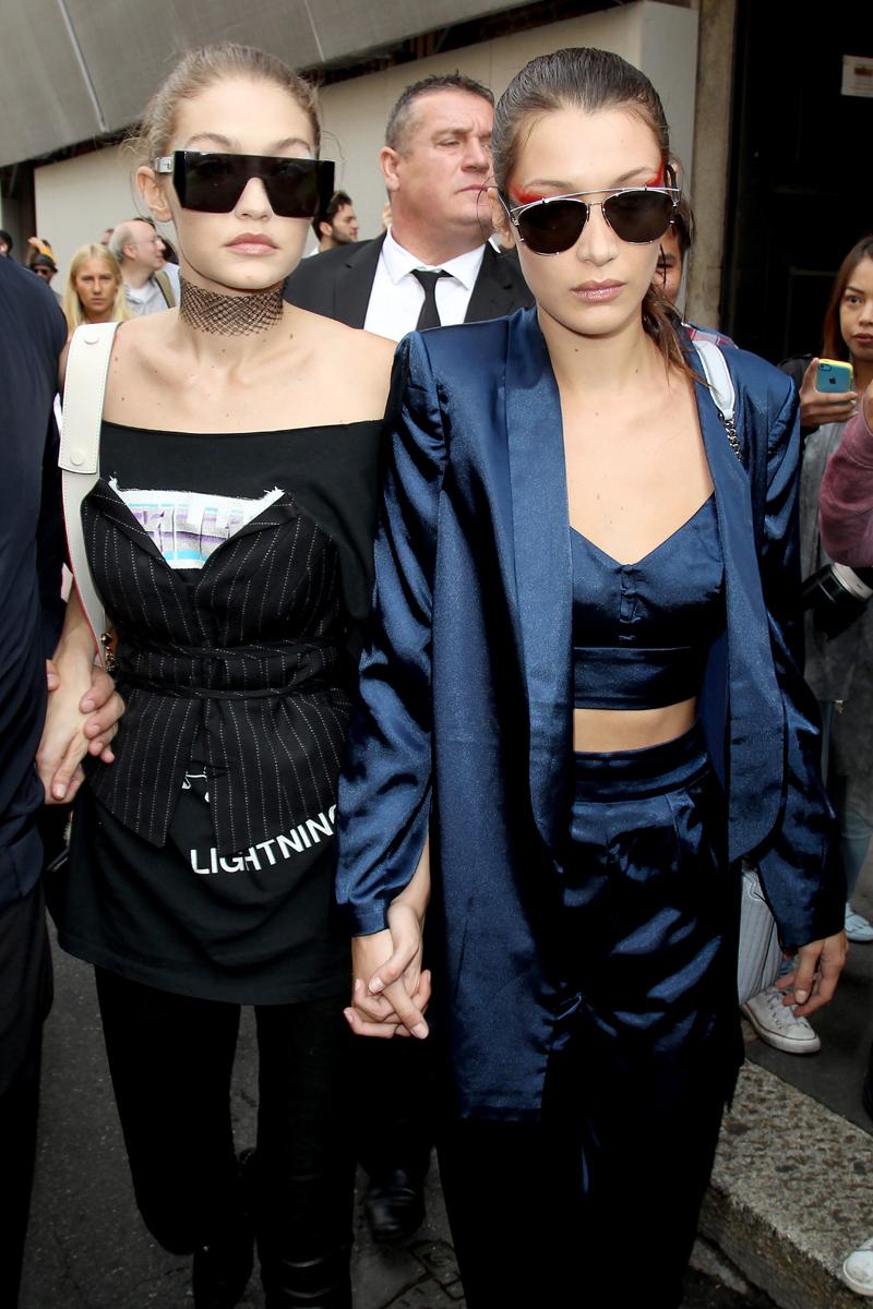 Gigi Hadid and sister Bella Hadid are looking stylish leaving the Max Mara fashion show