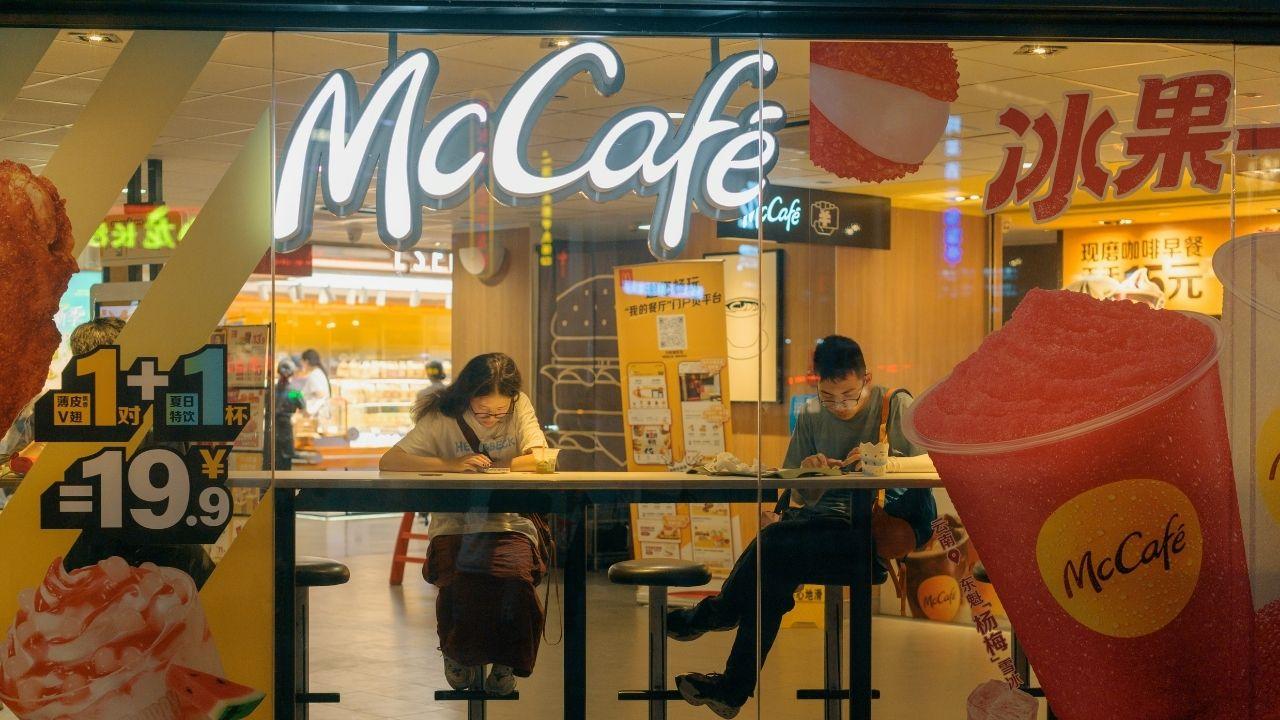 Image of these giant machines from the fast-food chain distribute free food cards that students can then use to purchase food.