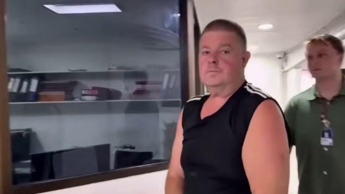 Image of authorities revealed Simon Carman was detained at Bangkok's international airport before Tunchanok Donhomla's body was discovered.