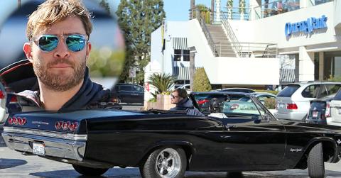 ed westwick driving vintage car