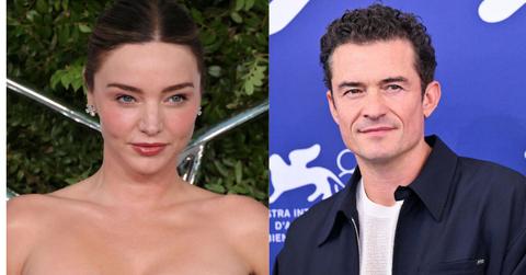 Split image of Miranda Kerr and Orlando Bloom.