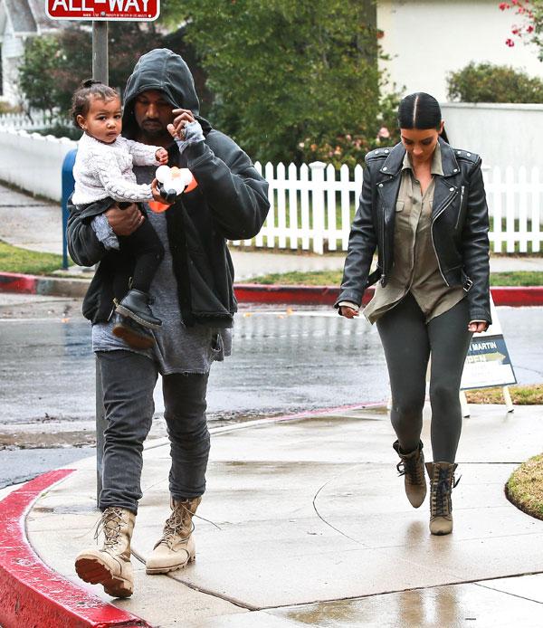 Kanye West Kisses North As He And Kim Kardashian Take Her Out For A Party!