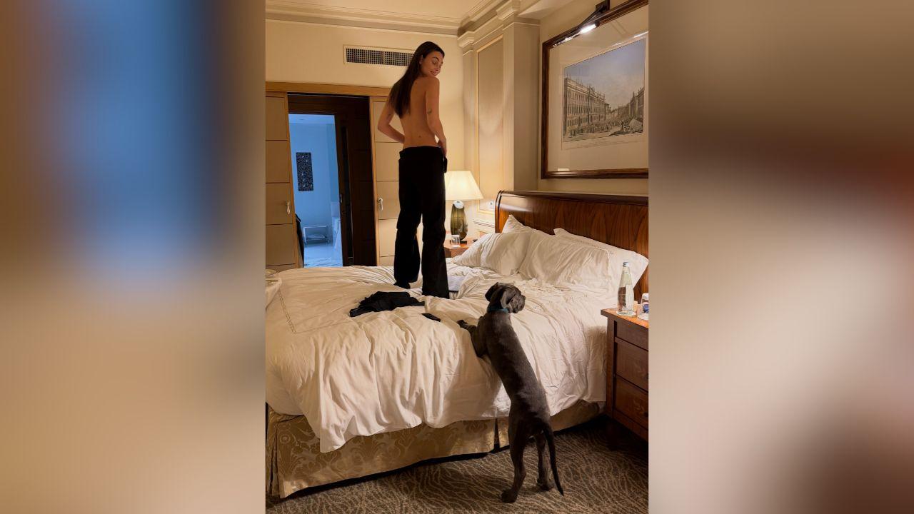image of Vittoria Ceretti shared a new Instagram carousel featuring a topless photo.