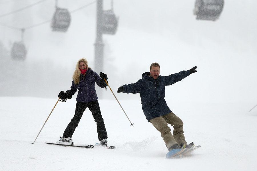 Heidi montag spencer pratt skiing