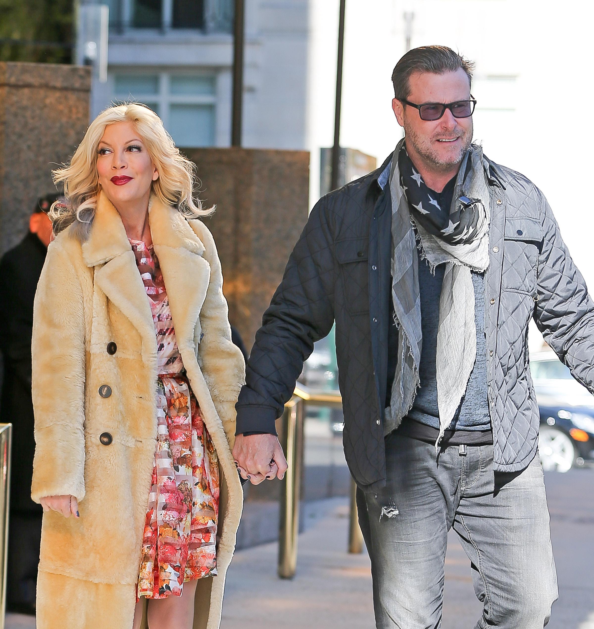 Tori Spelling and Dean McDermott are spotted hand in hand while heading to lunch in New York City