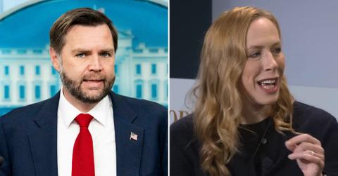 Photo of JD Vance and Kimberley Strassel.