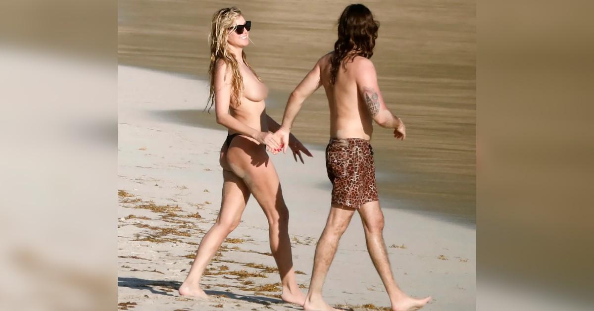 heidi klum topkess with husband jog