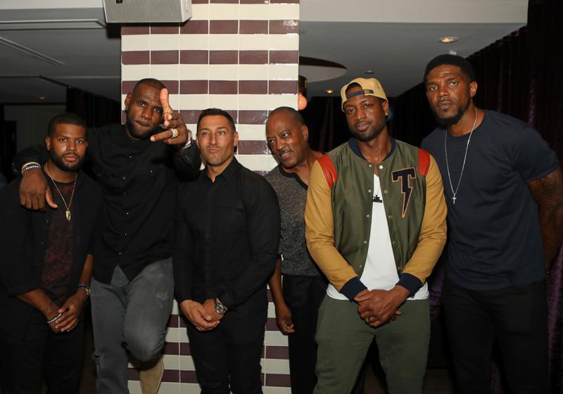 David Alexander, Dwayne Wade, LeBron James, Udonis Haslem at Byblos Miami2