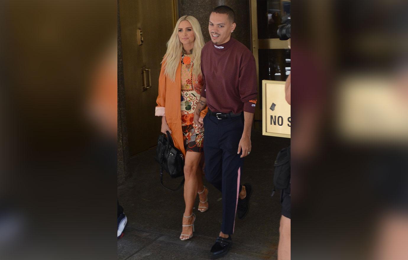 Ashlee Simpson and Evan Ross leave nbc studios together