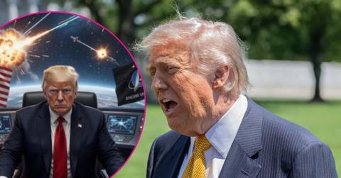 Composite photo of Donald Trump.