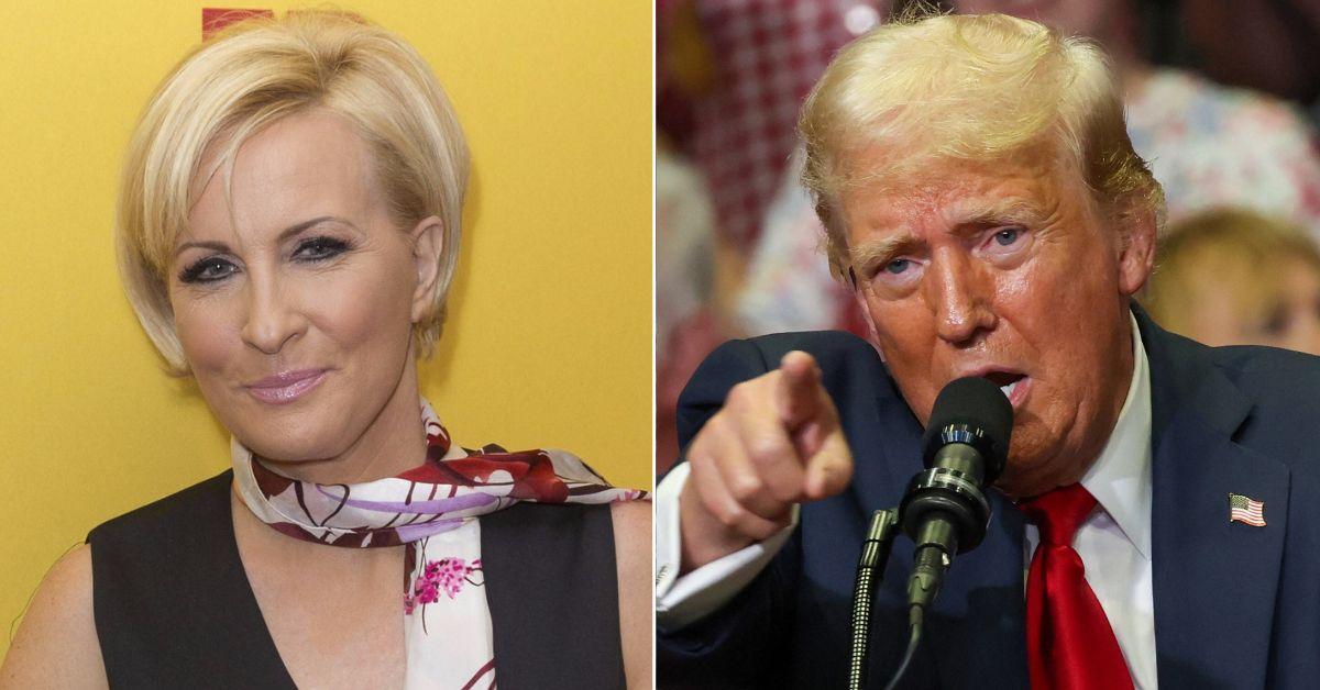 Composite photo of Mika Brzezinski and Donald Trump