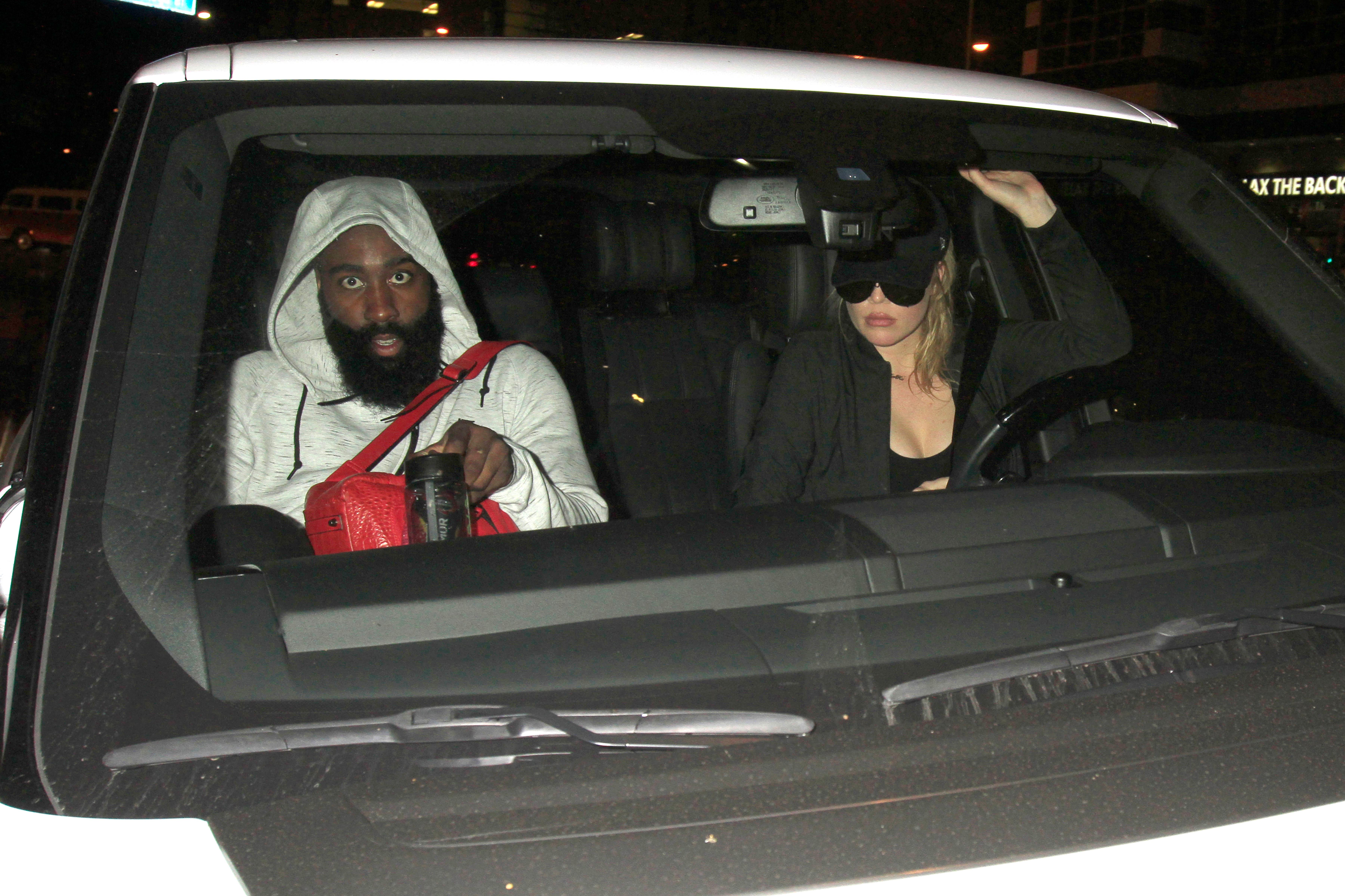 EXCLUSIVE: Khloe Kardashian &amp; her rumored boyfriend, NBA star James Harden spotted out together after a spin class in West Hollywood.